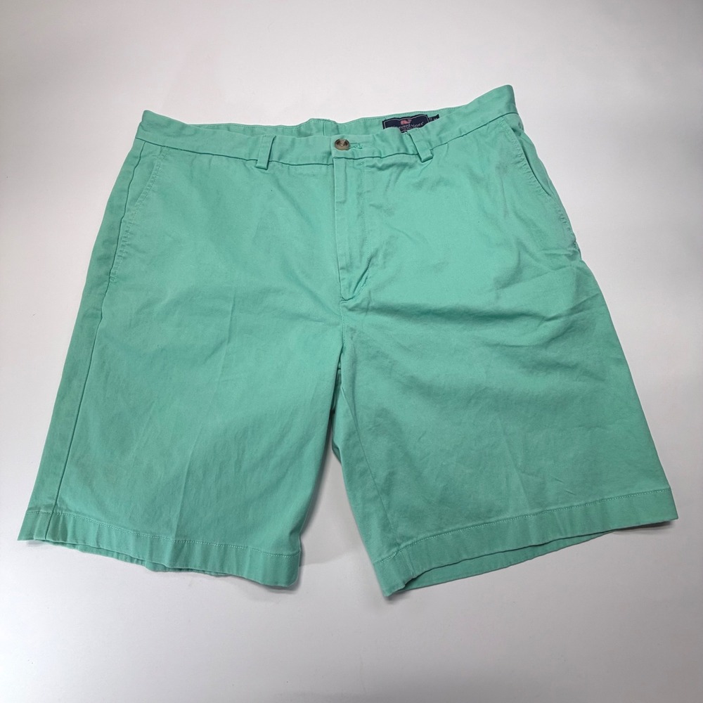 Vineyard Vines Shorts Mens 38 Green Cotton Stretch Preppy Casual‎